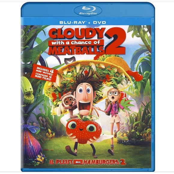 🍒4 for $20🍒 Cloudy with a Chance of Meatballs 2 Blu-ray / DVD Combo Kids Movie - Picture 1 of 7